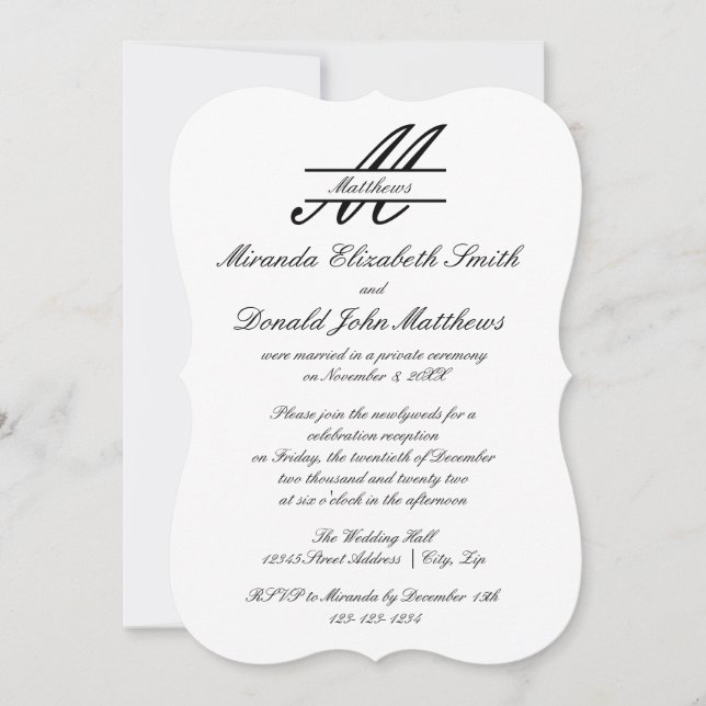 Elegante formal simple - Invitación Boda (Anverso)