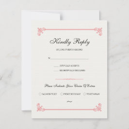 Elegante Formal | Tarjeta de RSVP con Opción de Co