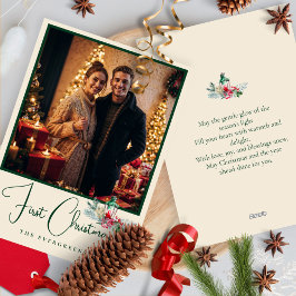 Elegante foto acuarela Pines Feliz Navidad