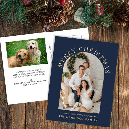 Elegante foto arca Feliz Navidad azul