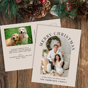 Elegante foto arca Feliz Navidad Taupe