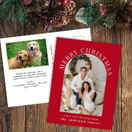 Elegante Foto Arch Feliz Navidad Rojo