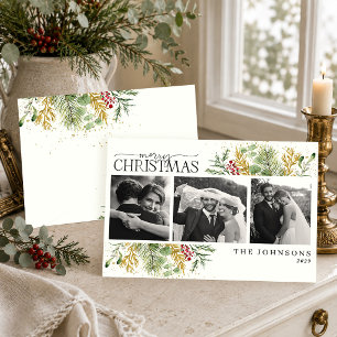 Elegante foto botánica de Navidad de recién casado