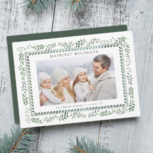 Elegante foto botánica de Navidad en verde