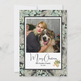 Elegante foto botánica vintage Navidad DGrey