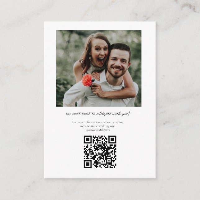 Elegante Foto Código QR Detalles Tarjeta de gabine (Anverso)