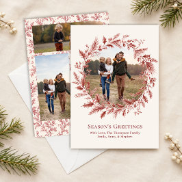 Elegante Foto Colaje de Corona de Navidad con Foll
