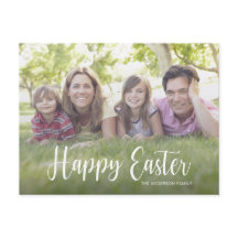Elegante Foto con Letra de Tarjeta de Pascua Feliz