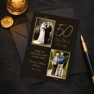 Elegante Foto de agradecimiento del 50 aniversario