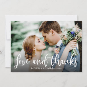 Elegante Foto de Amor y Agradecimiento Tarjeta de