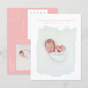 Elegante foto de anuncio azul de nacimiento