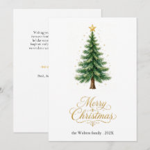 Elegante Foto de árbol de Navidad en acuarela mode