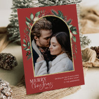 Elegante foto de Arco de Oro de Feliz Navidad Verd