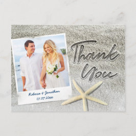 Elegante Foto De Boda De Playa Gracias Postales