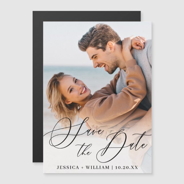 Elegante foto de boda Guardar la tarjeta magnética (Anverso/Reverso)