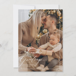 Elegante foto de Feliz Navidad con letra en blanco