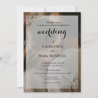 Elegante foto de invitación a boda rústica inspira