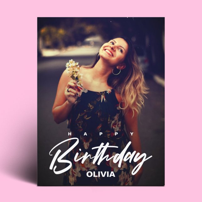 Elegante foto de Invitación moderna Feliz cumpleañ (Subido por el creador)