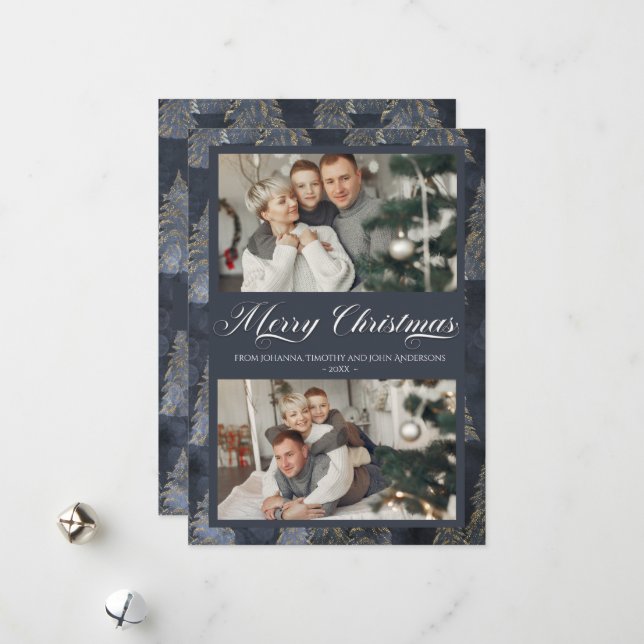 Elegante foto de la familia del árbol de Navidad a (Anverso/Reverso In Situ)