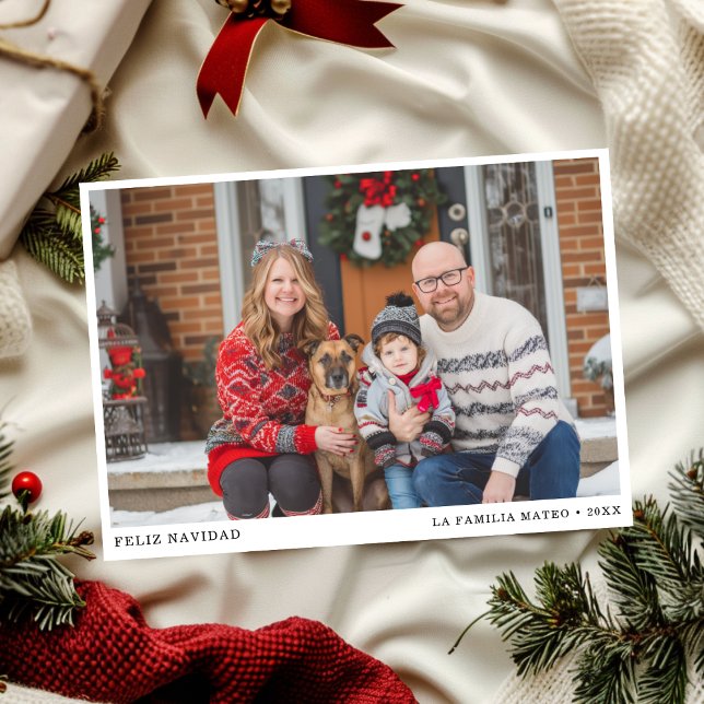 Elegante foto de la familia Feliz Navidad en blanc (Subido por el creador)