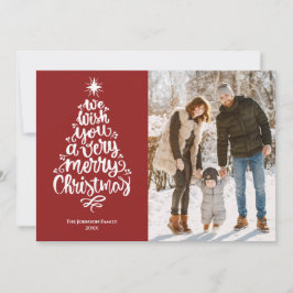 Elegante foto de la familia roja de Feliz Navidad