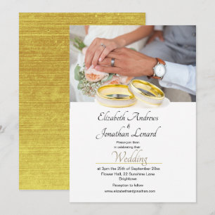 Elegante foto de la invitación a la boda simple de