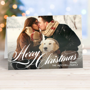 Elegante Foto de Navidad Alegre con Cuadro Escocés