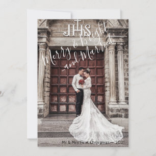 Elegante Foto de Navidad Alegre y Casados