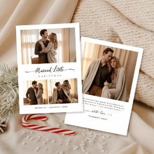 Elegante Foto de Navidad Pequeña de Recién Casados
