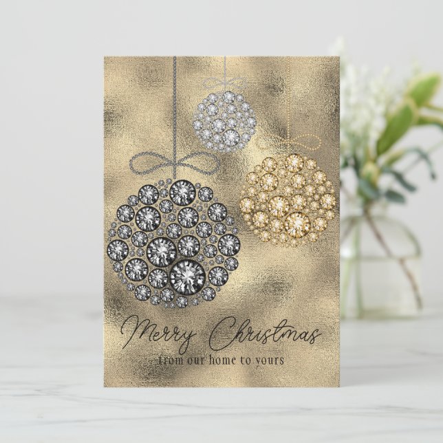 Elegante foto de oro Feliz Navidad (Anverso de pie)