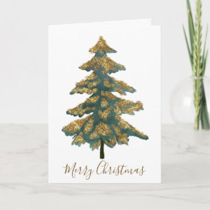 Elegante foto del árbol de navidad Golden Green Me