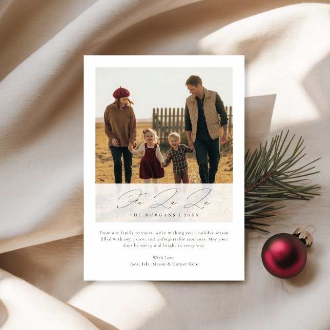 Elegante Foto Familiar de Navidad con Fa La La (Subido por el creador)