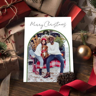 Elegante foto familiar moderna de arco Navidad