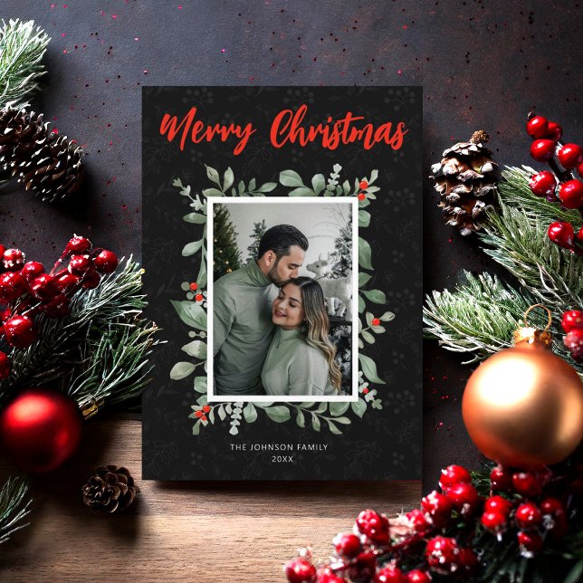 Elegante foto familiar vintage de navidad en negro (Subido por el creador)