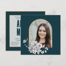 Elegante foto Hebrea Invitación a Bat Mitzvah