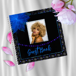 Elegante foto libro de invitados de cumpleaños neg