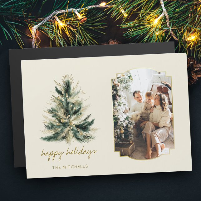 Elegante foto moderna de árbol de Navidad verde y  (Subido por el creador)