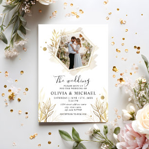 Elegante foto moderna de la invitación a la boda d