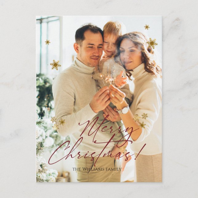 Elegante Foto Moderna Feliz Navidad  (Anverso)