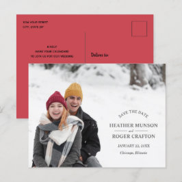 Elegante Foto Moderna Simple Tarjeta de Boda Save