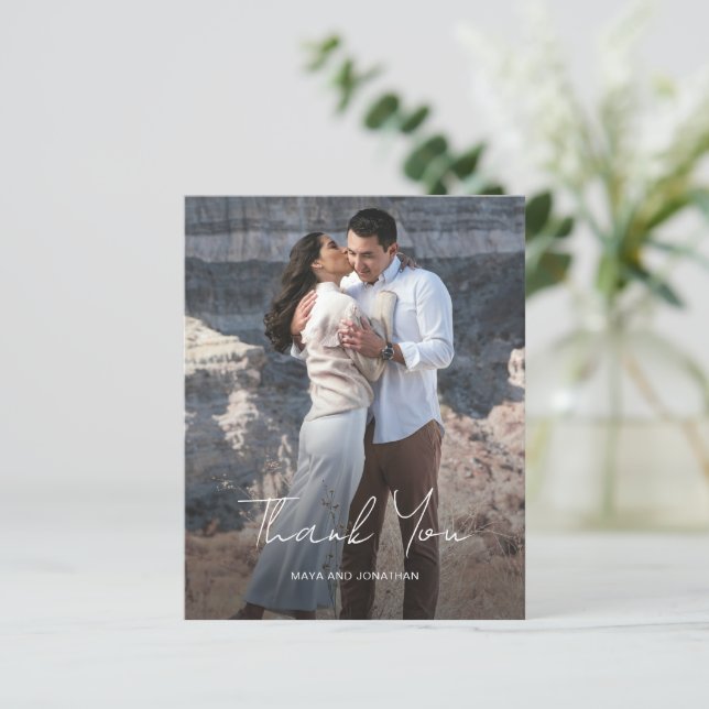 Elegante Foto Moderno Boda de presupuesto Tarjeta  (Anverso de pie)