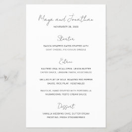 Elegante Foto Moderno Menú Boda de Presupuesto