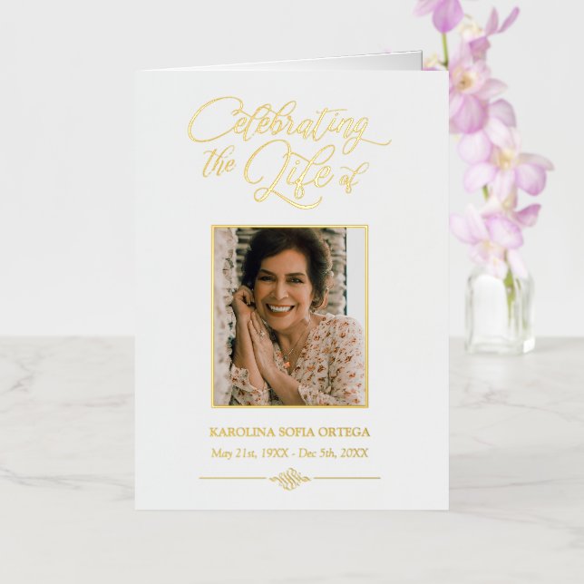 Elegante foto que celebra el programa del funeral  (Orquídea)