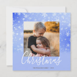 Elegante foto simple nevada morada de la Navidad