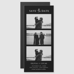 Elegante foto Strip Black Magnetic Boda