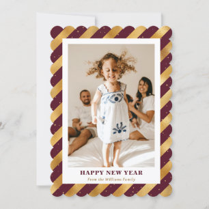 Elegante foto tarjeta de Año Nuevo del Relieve met