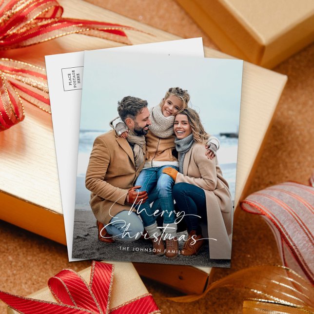 Elegante foto tarjeta navideña de Feliz Festividad (Subido por el creador)