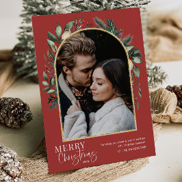 Elegante fotografía de arco de Navidad en verde co