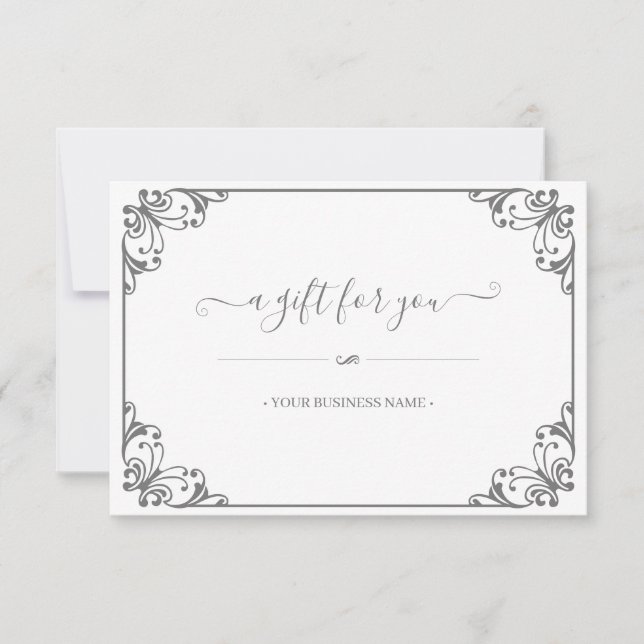 Elegante Fourish Frame Certificado de regalo perso (Anverso)
