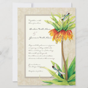 Elegante Fritillaria en la invitación a la boda de